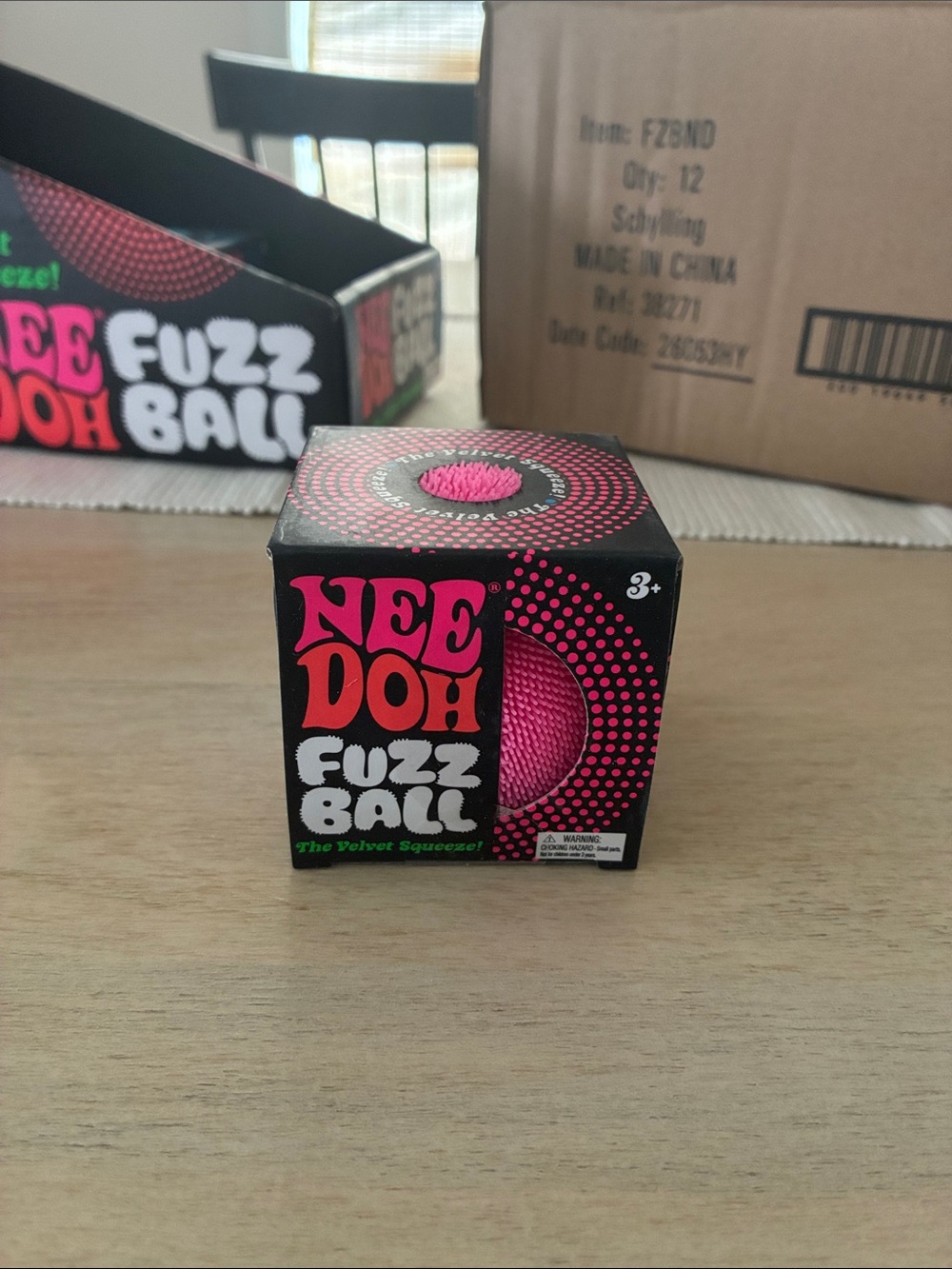 Authentic Nee Doh Fuzz Ball - Pink Velvet Squeeze